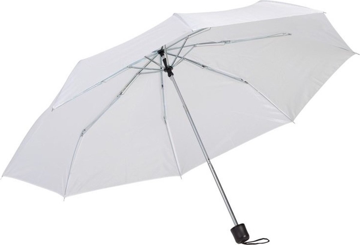 Opvouwbare mini paraplu wit 96 cm - Voordelige kleine paraplu - Regenbescherming