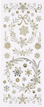 Feuille d'autocollants de flocons de neige avec 29 autocollants dorés
