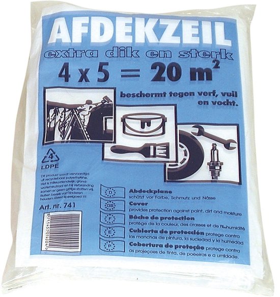Foto: 6x afdekzeil bouwfolie transparant 4 x 5 m afdekfolie stucloper
