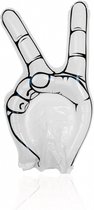 Opblaasbare hand - Opblaasfiguren - Feestartikelen - Peace - Wit