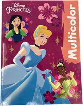Disney - Livre de coloriage multicolore Princesses - 32 pages dont 16 pages à colorier et 16 exemples - pour enfants - convient aux crayons de couleur et aux marqueurs - bricolage - coloriage - cadeau - cadeau - anniversaire - Noël - Sinterklaas