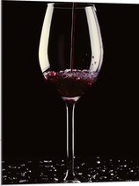 Acrylglas - Wijn - Wijnglas - Drank - Scherven - Schenken - Rood - 60x80 cm Foto op Acrylglas (Met Ophangsysteem)