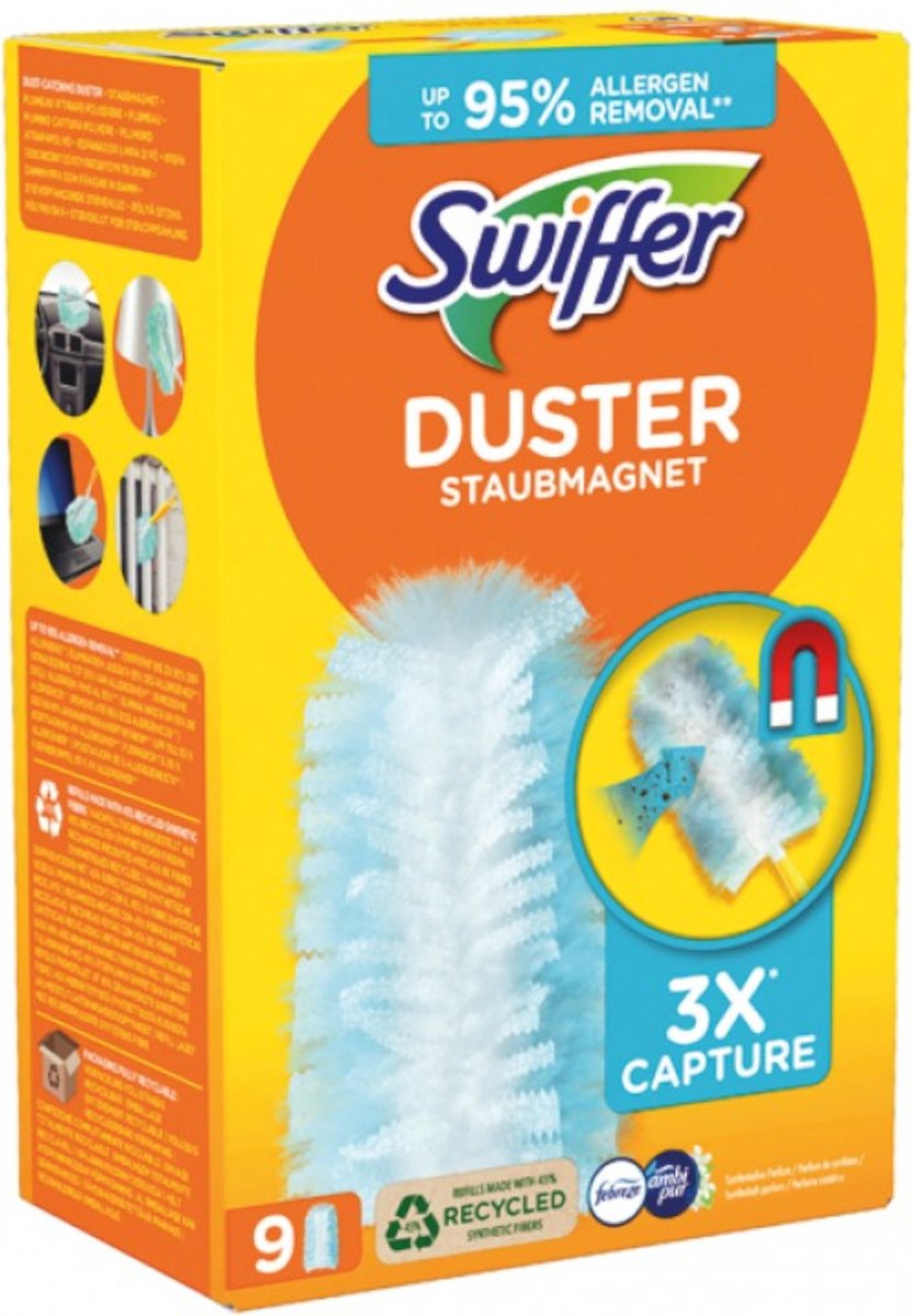SWIFFER Boîte de 9 Lingettes attrape-poussière pour plumeau Swiffer