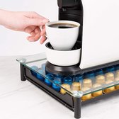 espresso capsulehouder met lade - Koffiecuphouder met lade - Opbergbox geschikt voor Nespresso cups - 60 koffiecups - 30 x 40 x 6,5cm - Zwart