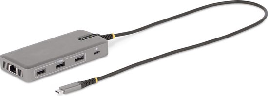 StarTech.com USB-C Triple Monitor Multiport Adapter, Dual 4K 60Hz + 4K 30Hz HDMI & DisplayPort, 3-Port USB Hub, 10Gbps, 100W PD Pass-Through, GbE, Travel Dock, Windows & ChromeOS