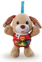 VTech Baby Knuffel & Speel Puppy - Educatief Babyspeelgoed - Bruin/Blauw - 3 tot 24 Maanden - Spaanstalig