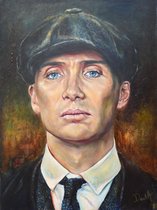 Schilderij dibond Thomas Shelby / Cillian Murphy / Peaky Blinders - Artprint op aluminium - breedte 75 cm. x hoogte 100 cm. - Kunst op dibond - metaal wanddecoratie - myDeaNA