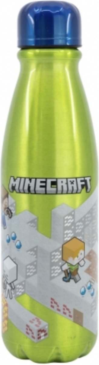 Minecraft aluminium drinkbeker - drinkfles 600 ml - 23.5 cm hoog