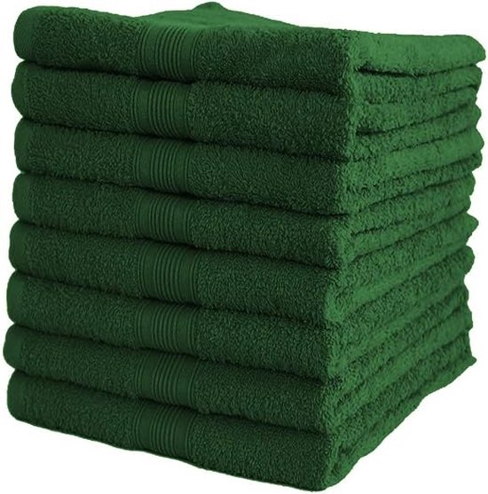 8-Pack Handdoeken, 50 x 100 cm, 100% Katoen, Donkergroen