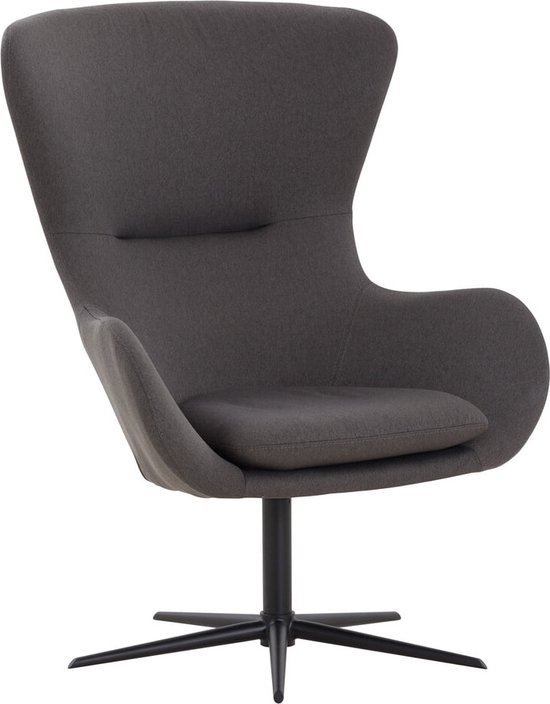 Fauteuil Willem Grijs - Stof - Zithoogte 45 cm - Zitdiepte 45 cm