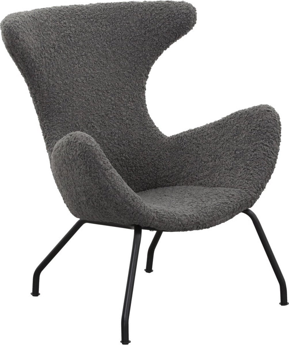 Fauteuil Kylie Grijs - Stof - Zithoogte 37 cm - Zitdiepte 47 cm