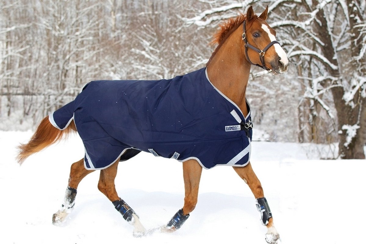 Horseware Rambo Origial met leg arches Turnout Medium 200gr - maat 135/183 - navy/silver