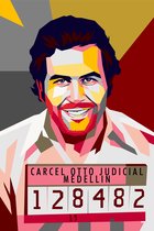 Pablo Escobar Poster | Pop Art Poster | Mugshot Escobar | Wpap | Pop Poster | Wanddecoratie | Muurposter | 51x71cm | Geschikt om in te lijsten