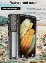 Phonaddon Waterdicht Hoesje Samsung Galaxy S21 Ultra 6.8" Volledig Waterproof Case - Zwart