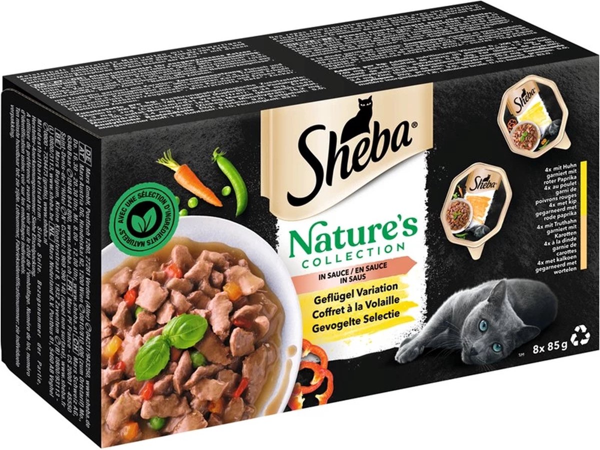 Sheba Sheba Multipack Nature's Collection in saus 12x85 g Gevogelte variatie (48x 85g)