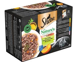 2x Sheba - Nature's Collection - Kattenvoer natvoer- Kip & Kalkoen & Tonijn & Zalm in saus - (24x85g)