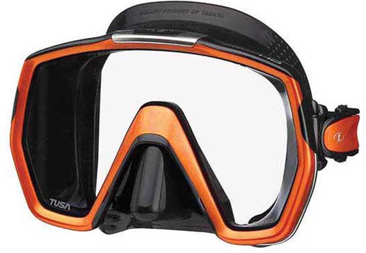TUSA Freedom HD M1001QB – Premium snorkelmasker & duikbril van hypoallergeen siliconen met breed panoramisch zicht en één venster – Zwart/Koper – M1001QB EO