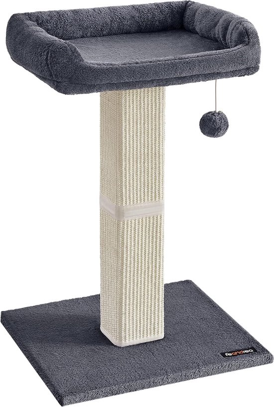 PawHut Kattenboom 91cm Speelboom met Kattenbed, Platform Lammewol Groen
