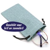 Brillenhoesje - Polyester met Microfiber Binnenkant - Zonnebril Hoes - Zonnebrillen Etui - Blauw