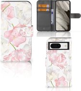 GSM Hoesje Google Pixel 8 Wallet Book Case Cadeau voor Mama Lovely Flowers