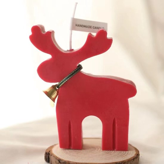 Kaars - Kerst Kaars - Kerst Hert - Rood - Christmas Deer - Aromatherapie Kaars - Figuurkaars - Sham's Art