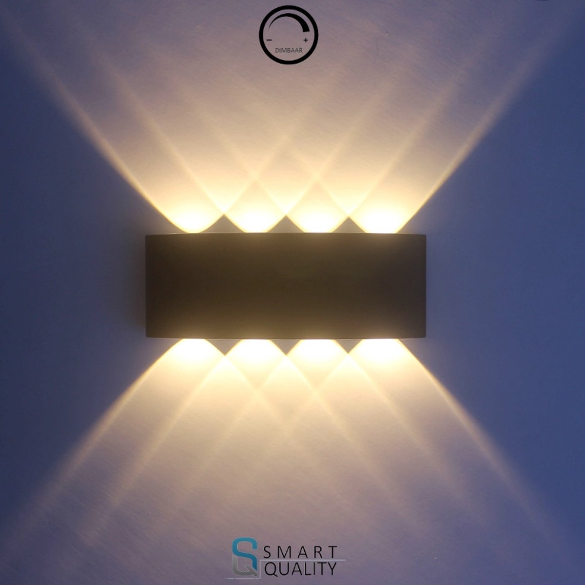SMART QUALITY - Dimbare Led wandlamp binnen & buiten - IP65 - Mat zwart -Waterdicht - Badkamerverlichting - Spiegelverlichting - Tuin verlichting Dimbaar