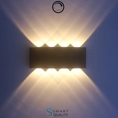 SMART QUALITY - Dimbare Led wandlamp binnen & buiten  - IP65 - Mat zwart -Waterdicht - Badkamerverlichting - Spiegelverlichting - Tuin verlichting Dimbaar