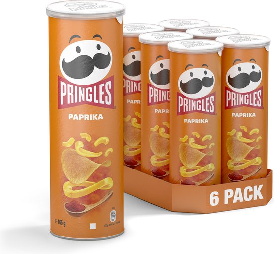 Pringles Chips Paprika - 6 x 165 gr - Voordeelverpakking