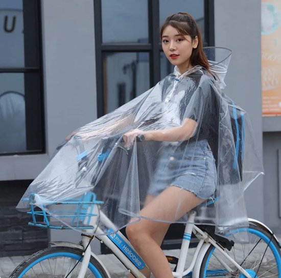 Cape de pluie vélo - Poncho de pluie avec bonnet - Poncho de pluie vélo  avec bonnet -... | bol