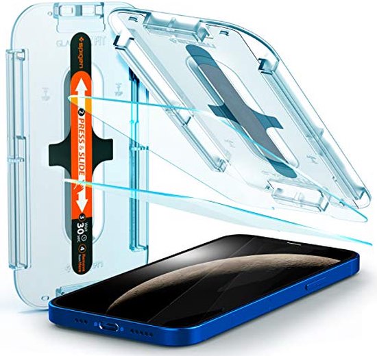 Spigen Glassprotector iPhone 12 en 12 Pro 2 stuks - 9H Hardheid - Spigen