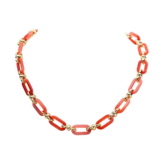 Les Cordes - PAN55 - Collier - Oranje - Hars - Juwelen - Sieraden - Dames