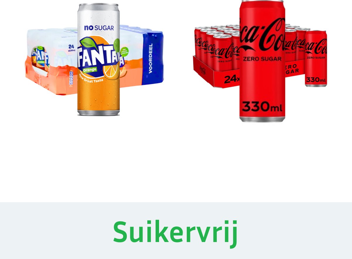 Coca Cola Zero & Fanta Orange Zero - sleekcan - Combi - 2x 24x33 cl - NL