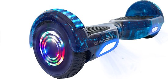 Kidscare Hoverboard - Z1 Junior Cosmos Blue - 6.5'' Wielen - Oxboard - 12kmh - Bluetooth Speakers - LED Verlichting - UL2272 Gecertificeerd - Anti lek banden - Cadeau voor Kinderen, Tieners en Volwassenen