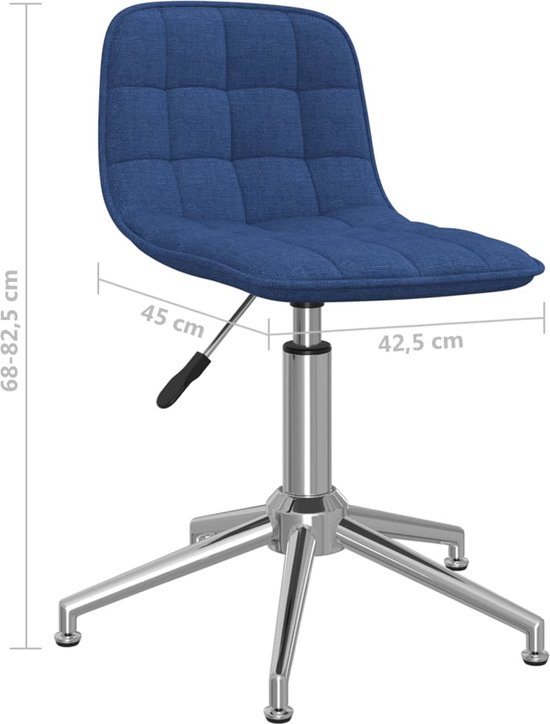 vidaXL - Eetkamerstoelen - 2 - st - draaibaar - stof - blauw