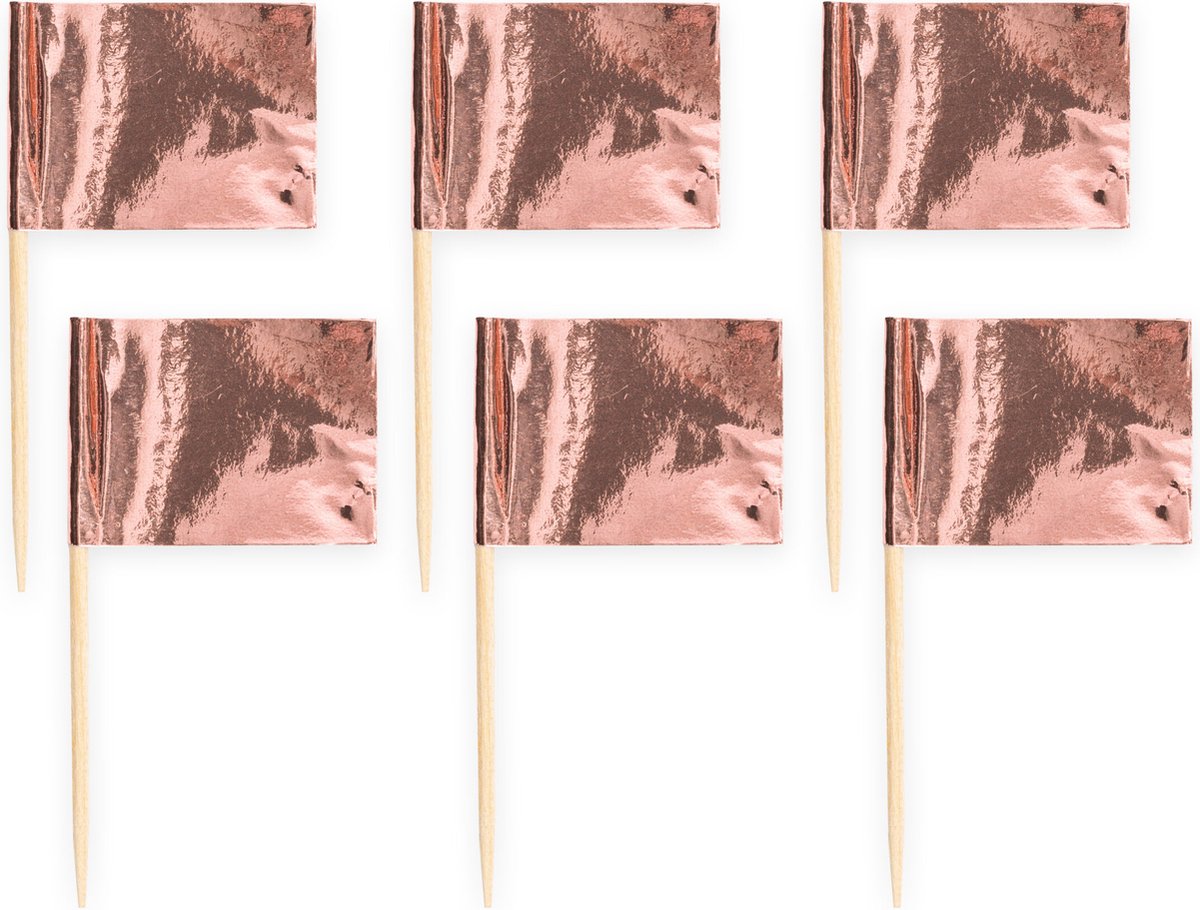 50x Cocktailprikkers Metallic Rosé Goud- Hapjes Cocktail Tapas Zomer Terras Prikkers