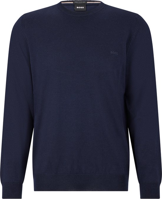 BOSS - Trui Botto Wol Navy - Heren - Maat M - Regular-fit