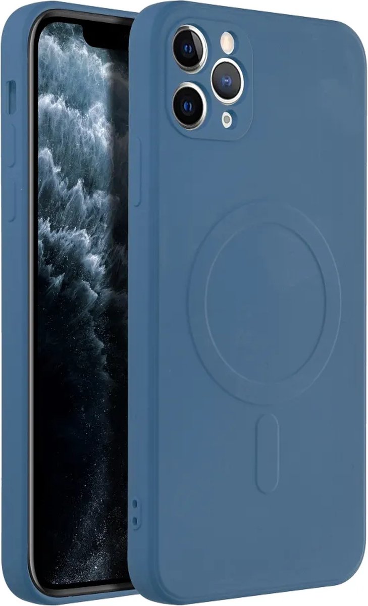Casify Siliconen Hoesje met MagSafe voor iPhone 11 Pro Max - Blauw