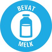 Bevat melk allergenen sticker op rol - 500 stuks - 20mm - HACCP - voedseletiket