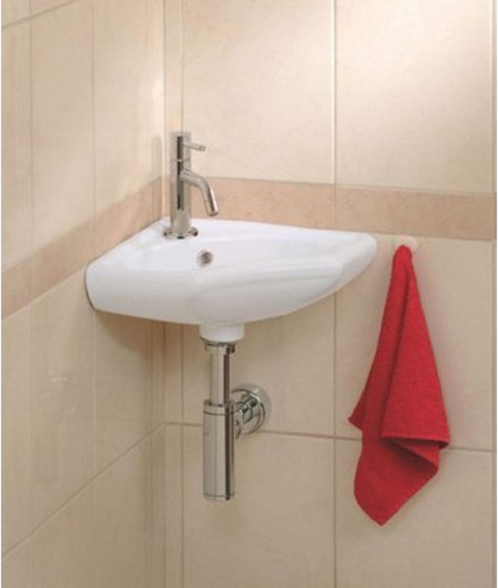 Sanifun One-Pack Segi hoekfontein set compleet 350 x 350 x150