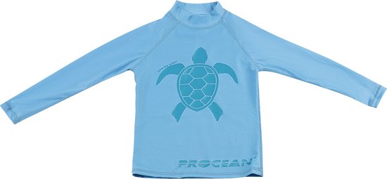 Kids lycra | Longsleeve UV-zwemshirt | Schildpad blauw | maat 110/116