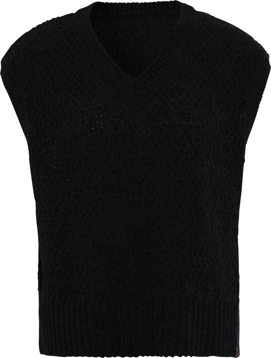 Knit Factory Luna Knit Spencer - Ladies Slipover - Pull sans manches tricoté - Zwart - 40/42