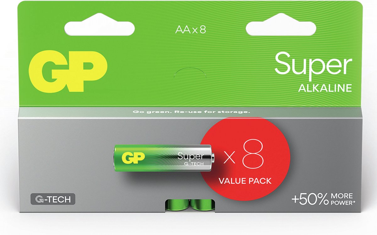GP Super Alkaline AA batterijen - 8 stuks