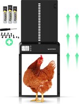 AG Commerce Kippenluik Automatisch - Automatische Kippendeur - Chickenguard - Dierenluik - Hokopener - Timerfunctie - Inclusief Batterijen - Zwart