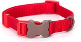 Nobleza Klikhalsband voor honden - Puppy halsband - Halsband voor pup - Klikhalsband hond - Nylon - Rood - Verstelbaar tussen 30 en 50 cm - Maat M