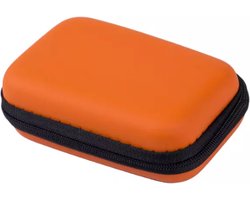 Opberg hoesje - Hard Case - Etui - Organizer - Sleutels - Oordopjes - Laadkabels - USB - Geld - Opbergen - Oranje