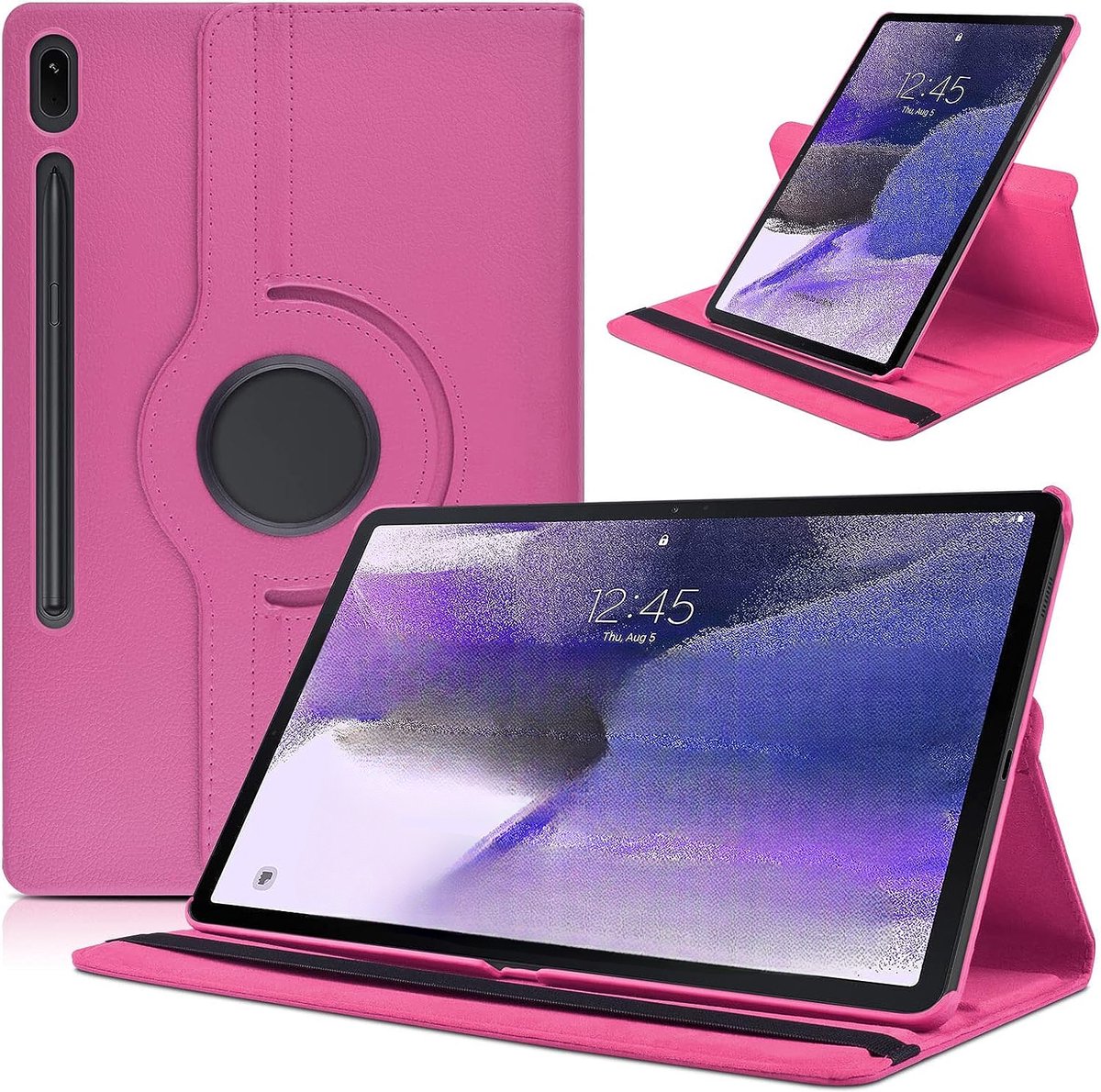 Draaibare Tablet Hoes - Geschikt voor Samsung Galaxy Tab S9 Plus Hoes - Roze