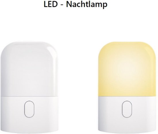 Set van 2 LED-nachtlampjes Plug-in/Stopcontact - Warm Licht - Lichtsensor - Babykamer - Kinderkamer - Energiezuinig - Oog beschermend Licht