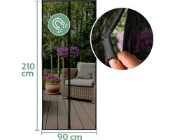 Vita5 Magnetisch Vliegengordijn 90x210 cm - Magnetisch Horgordijn Zwart - Deurgordijn Plastic voor Vliegen - Hordeur