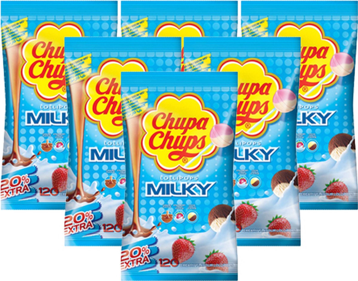 Chupa Chups - Lolly's Milky (Navulzak) - 6x 120 stuks
