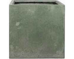 Plantenbak Fiberclay vierkant 33x33x33 | Static Green Rust | Ter Steege